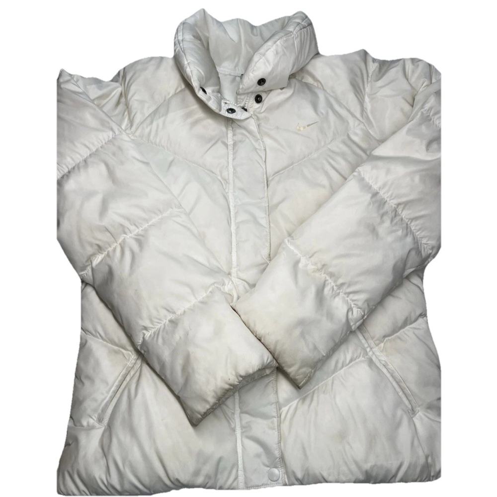 Nike Down Puffer Jacket Youth Size Large (12-14) White Wash & Wear
